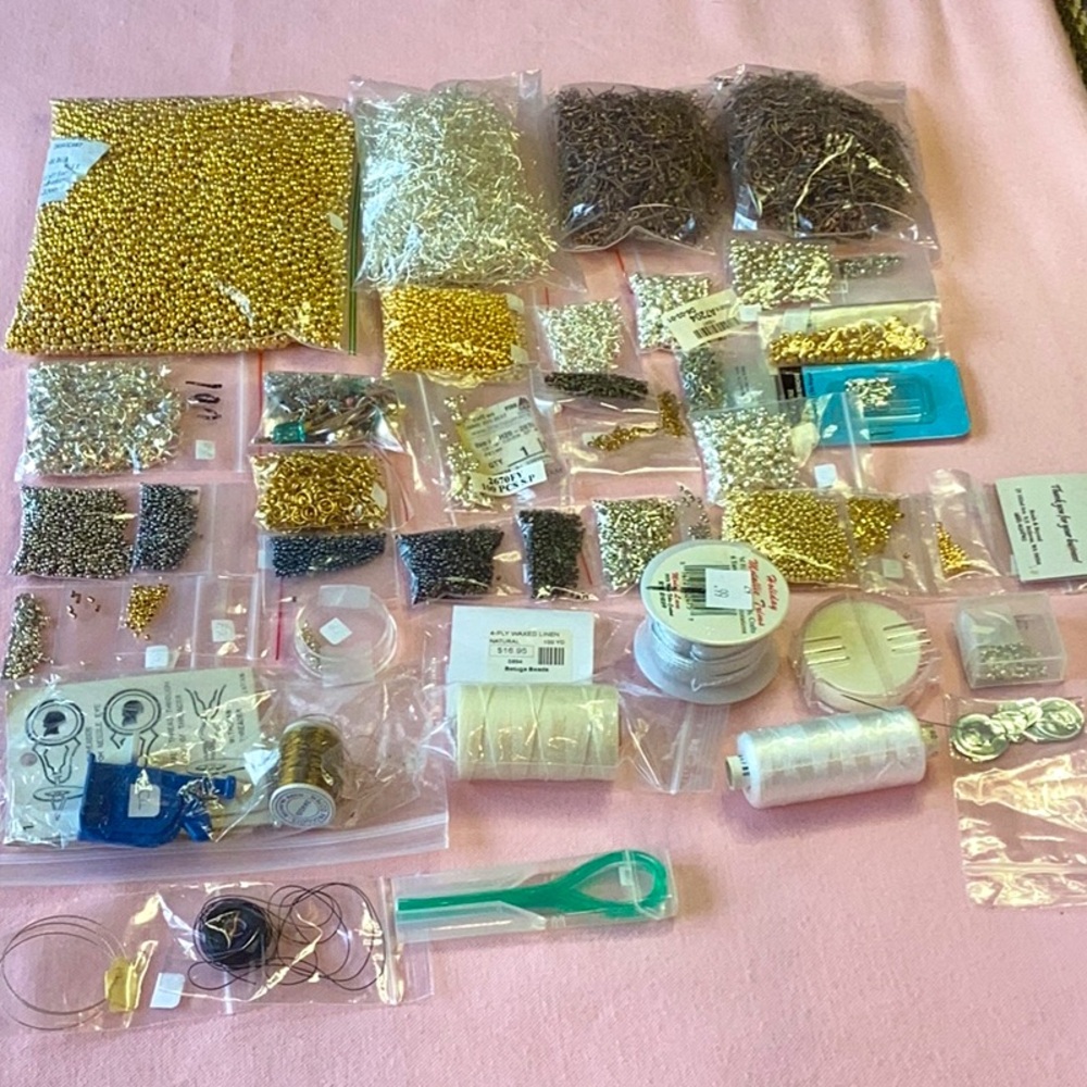 Lot #82 Jewelry Making Spacers, ER Hooks, Crimps & Covers + More